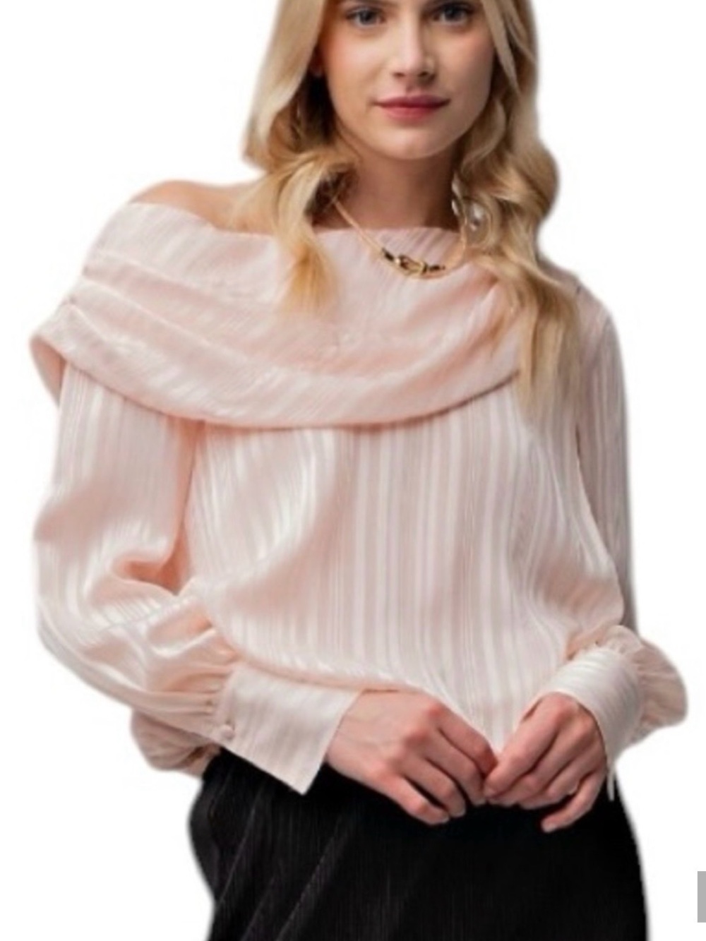 #1308 Easel Pink Relaxed Shoulder Blouse